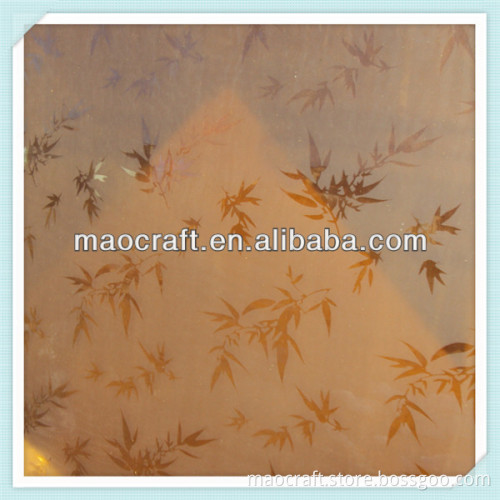 bronzen acid etched patterned glass/ emusification glass decorative glass